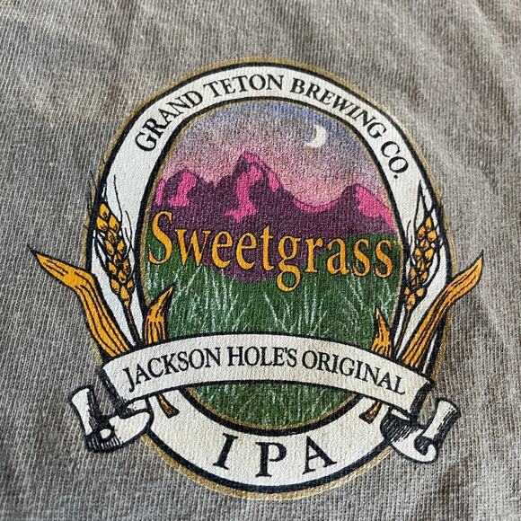 Grand Teton Brewing Co Sweetgrass Jackson Hole's IPA Shirt Large Tan Long Sleeve - Picture 3 of 9